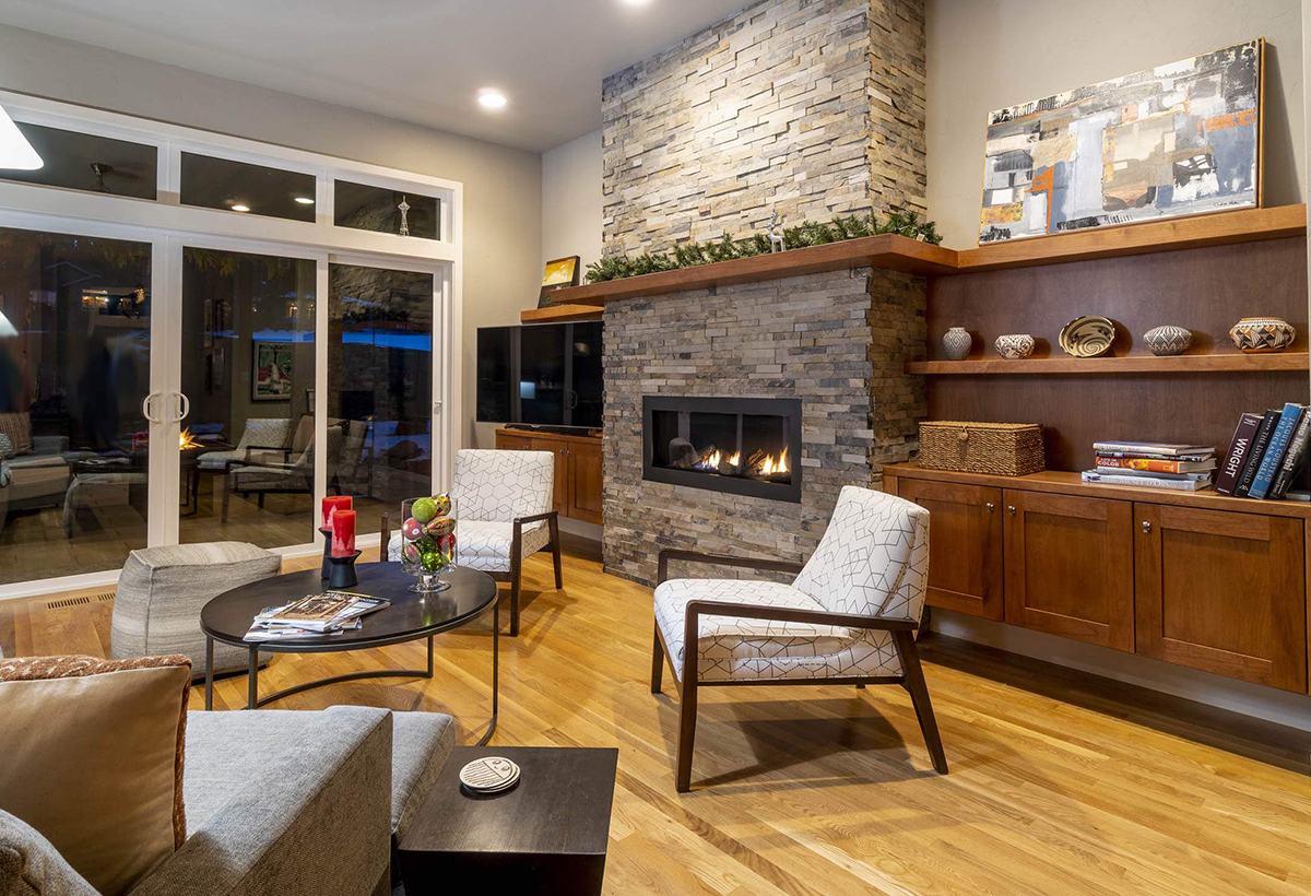 Living room — Contemporary remodel inspired by nature