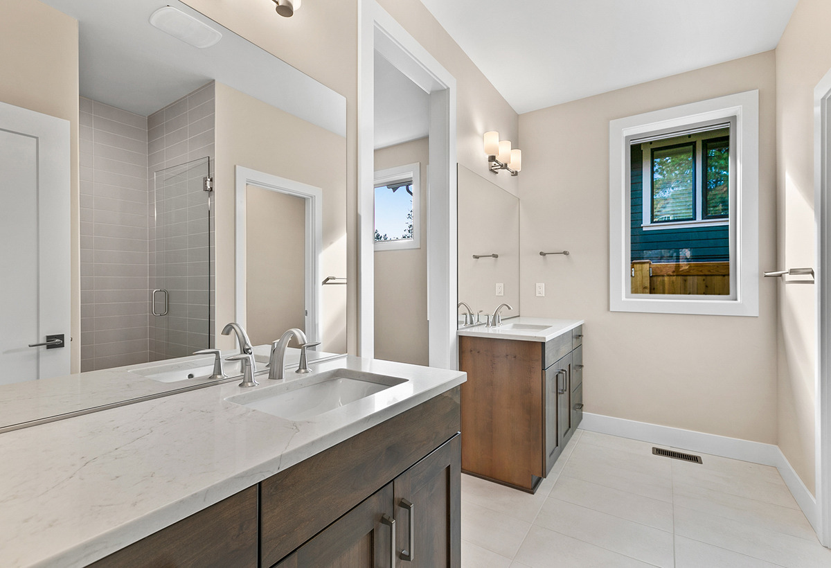 Master bathroom — Spacious prairie-style home with ADU
