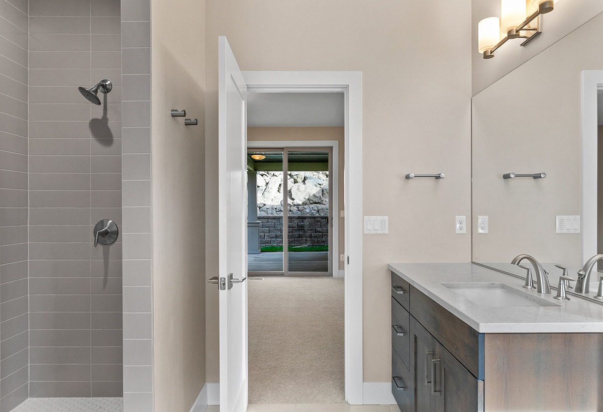 Master bathroom exit — Spacious prairie-style home with ADU