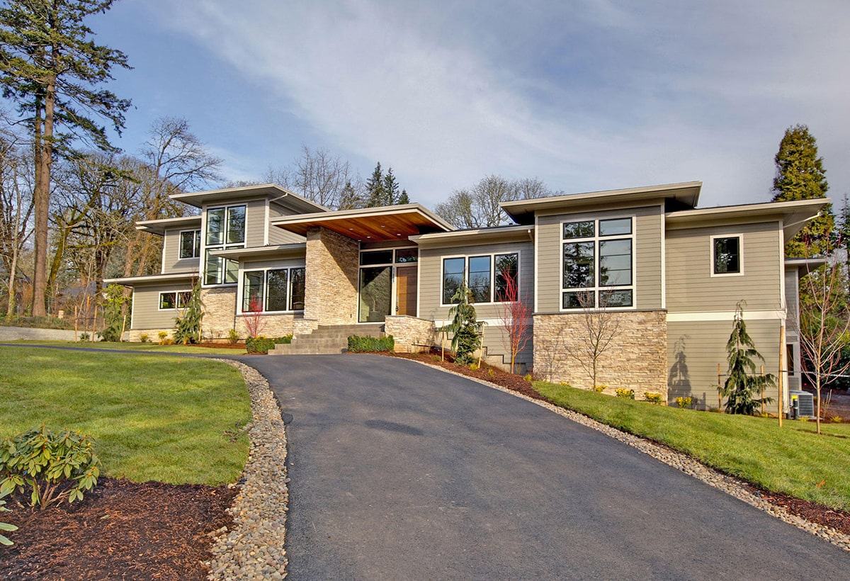 Modern Prairie style estate home in the Dunthorpe neighborhood near Portland, Oregon