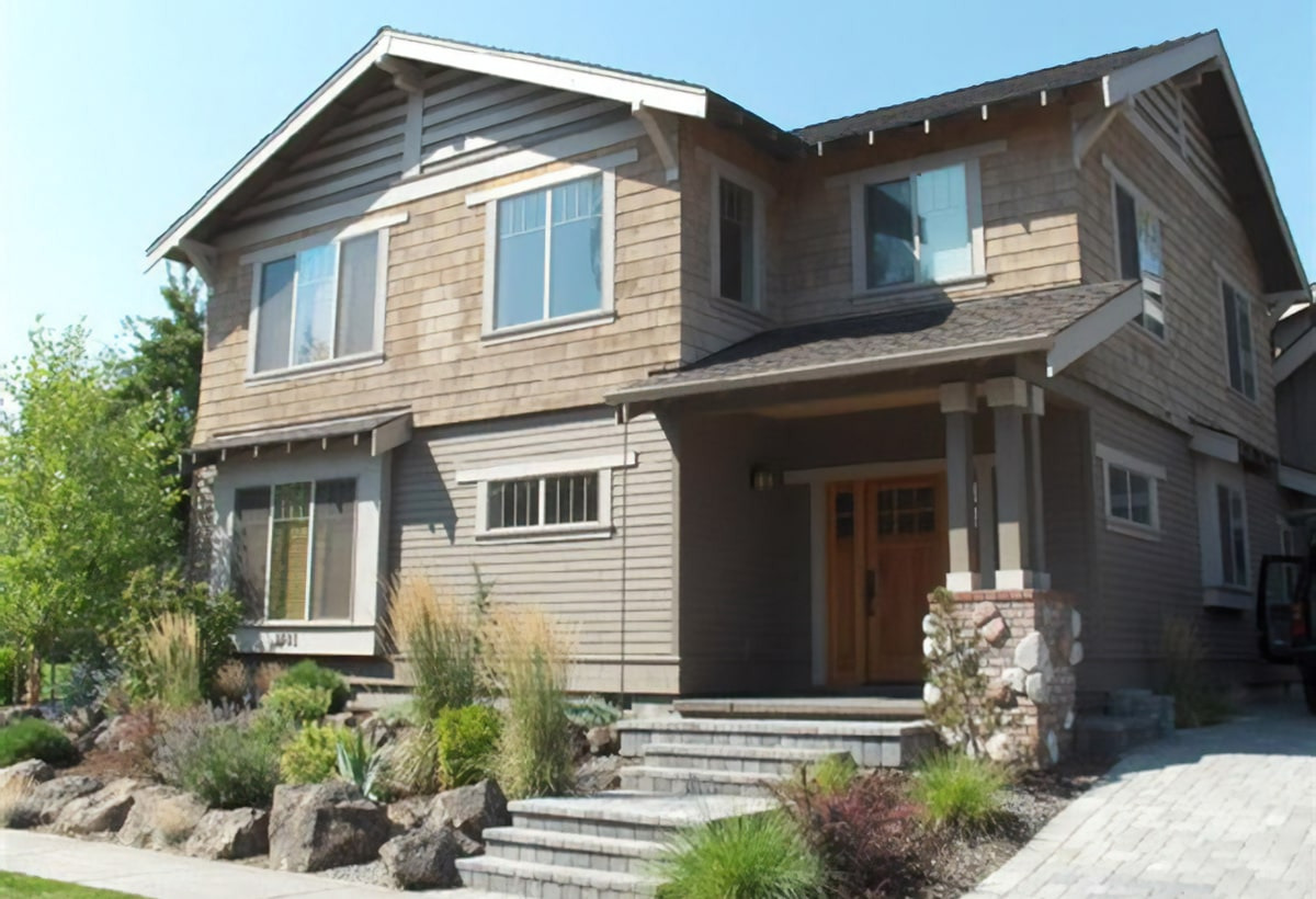 Craftsman style main house, guest cottage, and studio apartment on one Bend, Oregon property