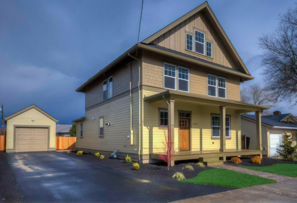 Old Portland style custom infill home in the Sellwood neighborhood of Portland, Oregon