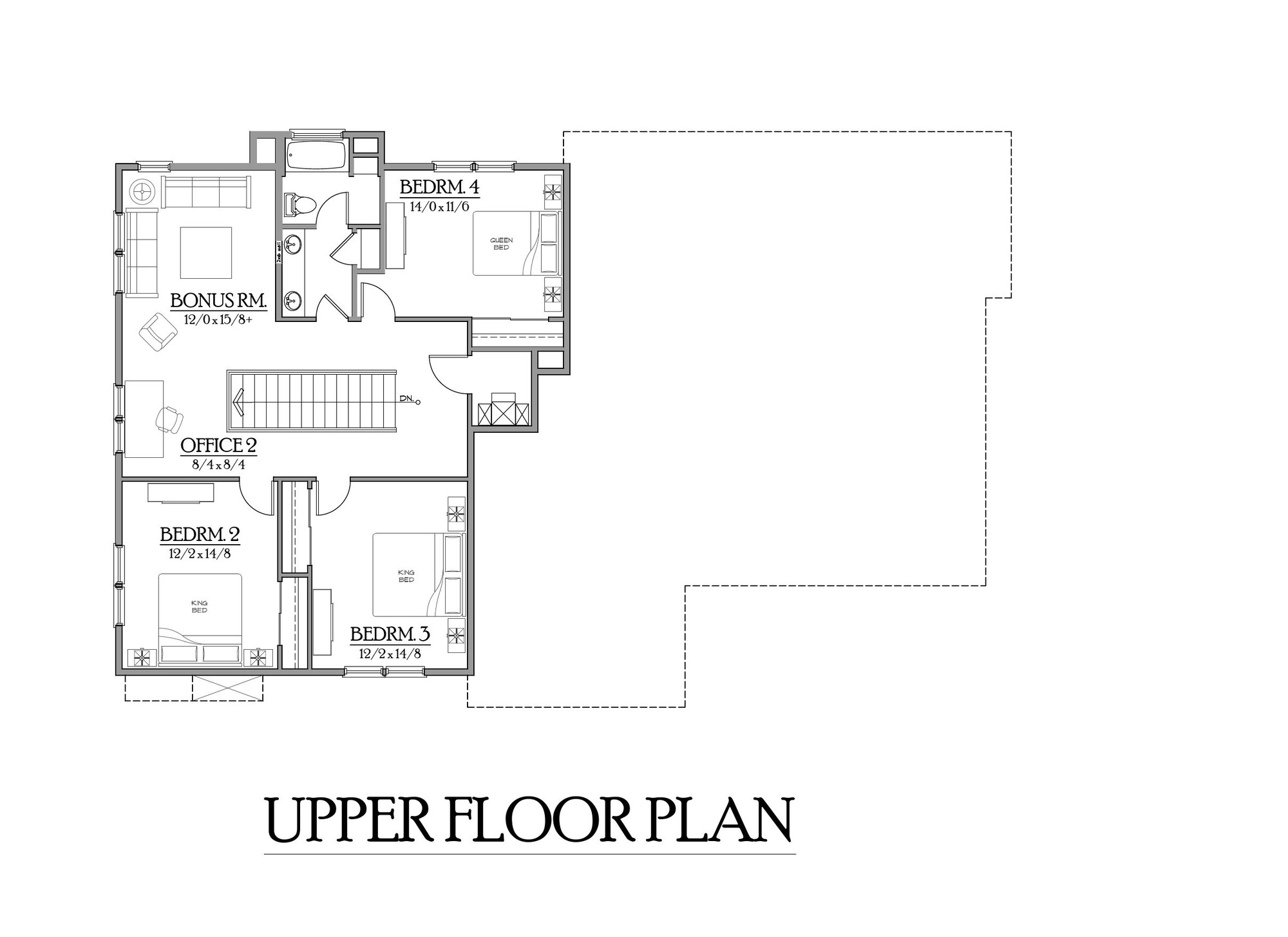 Upper floor plan — Traditional Americana