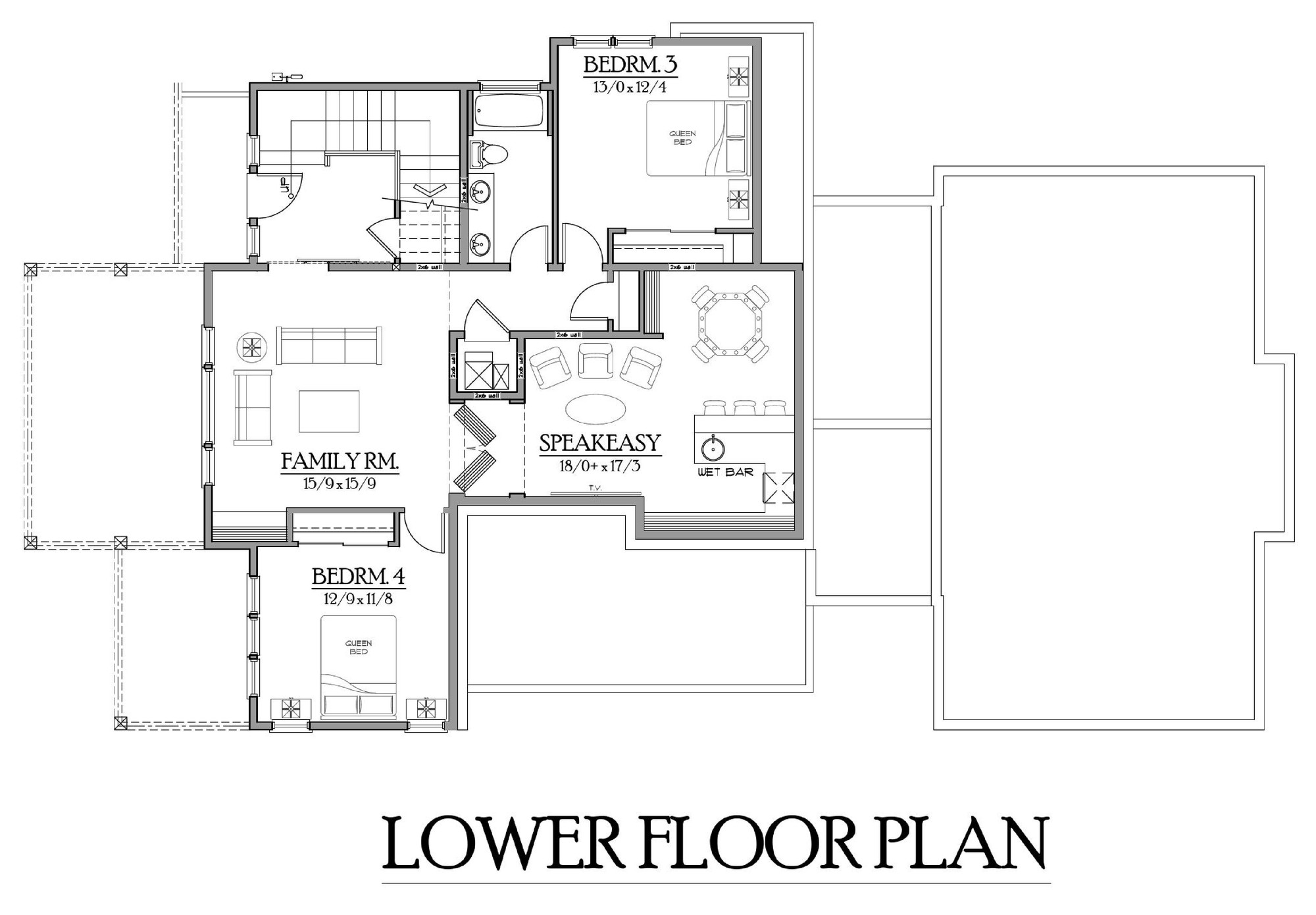 Lower floor plan — Mining Farmhouse Revived with Spectacular Views