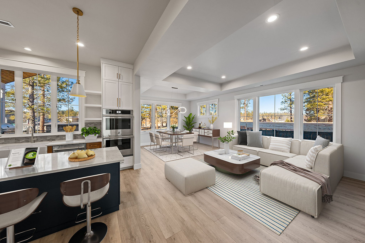 Living Kitchen Dining — Farmhouse for Clients with Modern Taste