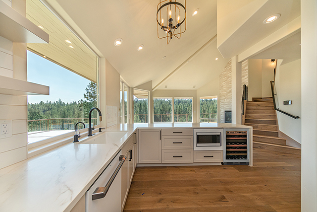 Modern custom home interior with mountain views built by Lifestyle Homes